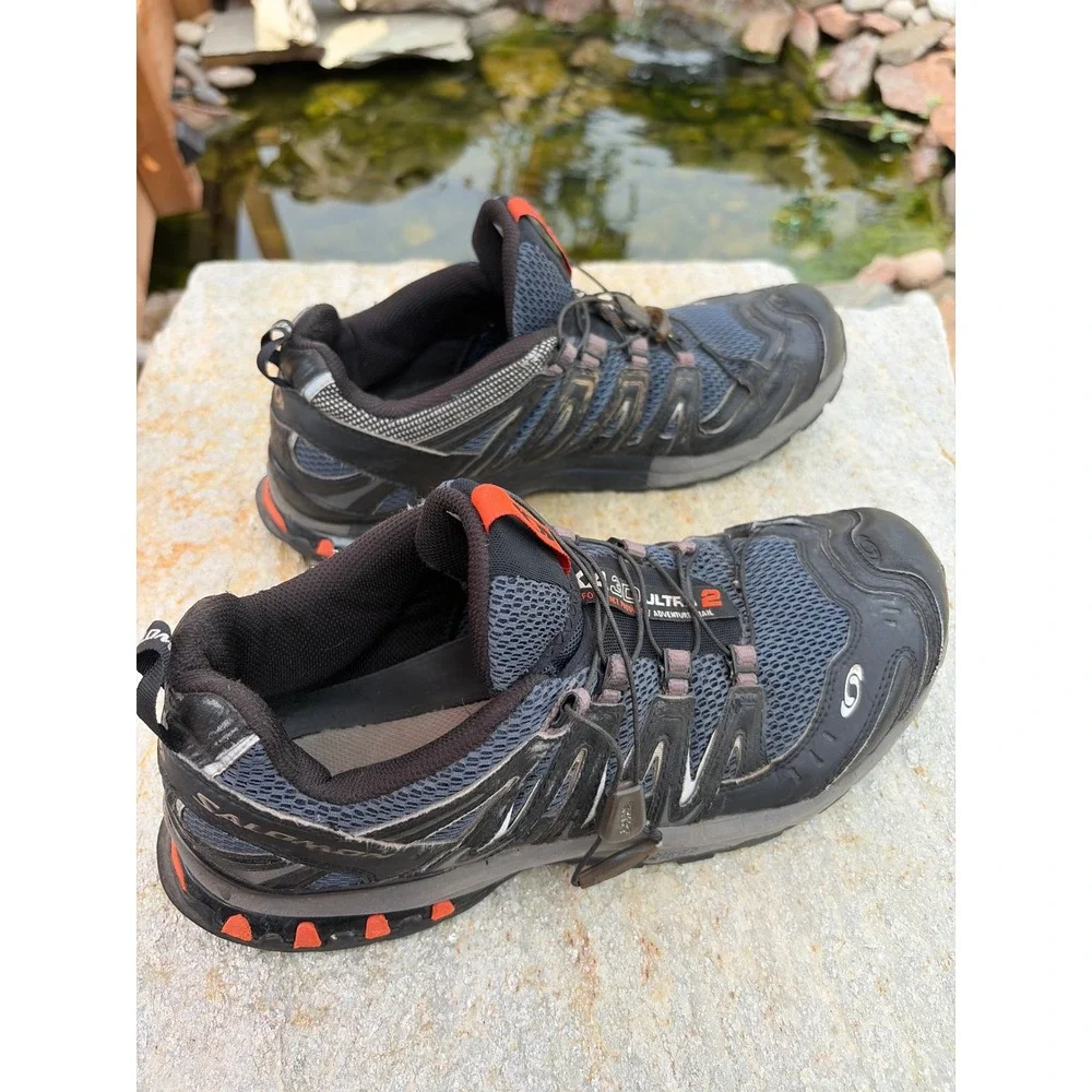 Salomon XA 3D Ultra 2 Trail Running Shoes Black Grey Orange Mens 10.5 112189